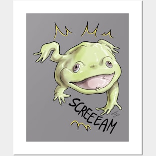 Screaming Budgett's frog Posters and Art